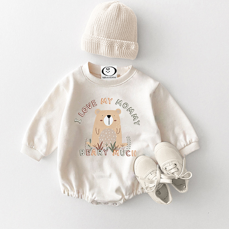 I LOVE MY MOMMY BEARY MUCHホワイトボディスーツ - 白 - 18～24ヶ月 - image 1