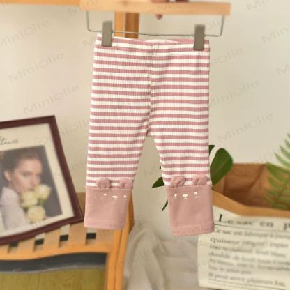 ベビー・幼児用リブ編みうさぎ柄レギンス - ピンクストライプ - 4～5歳 - image 5