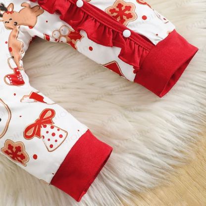 ベビー用クリスマス柄フリル付きロンパース（ヘッドバンド付き） - image 7