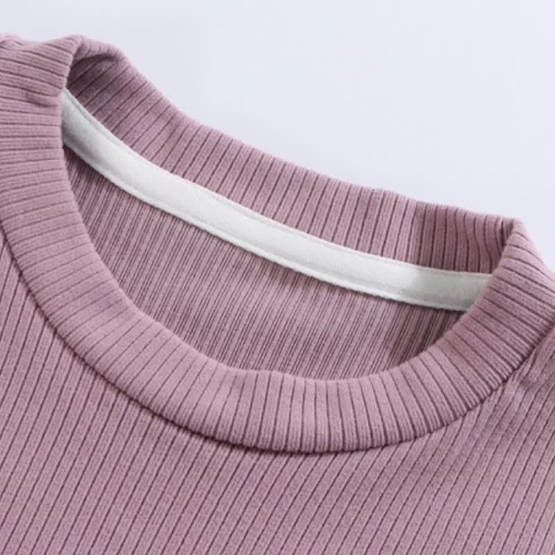 幼児用女の子リブ編みリボンレース長袖Tシャツ - image 11