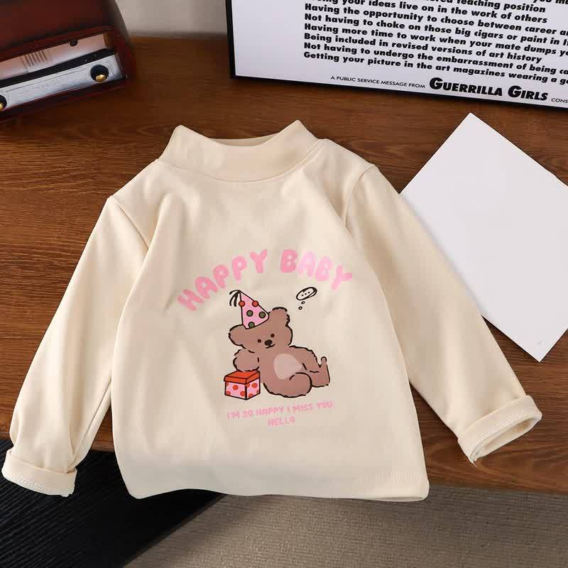 HAPPY BABY幼児用クマ柄長袖Tシャツ - 白 - 8-9T - image 3