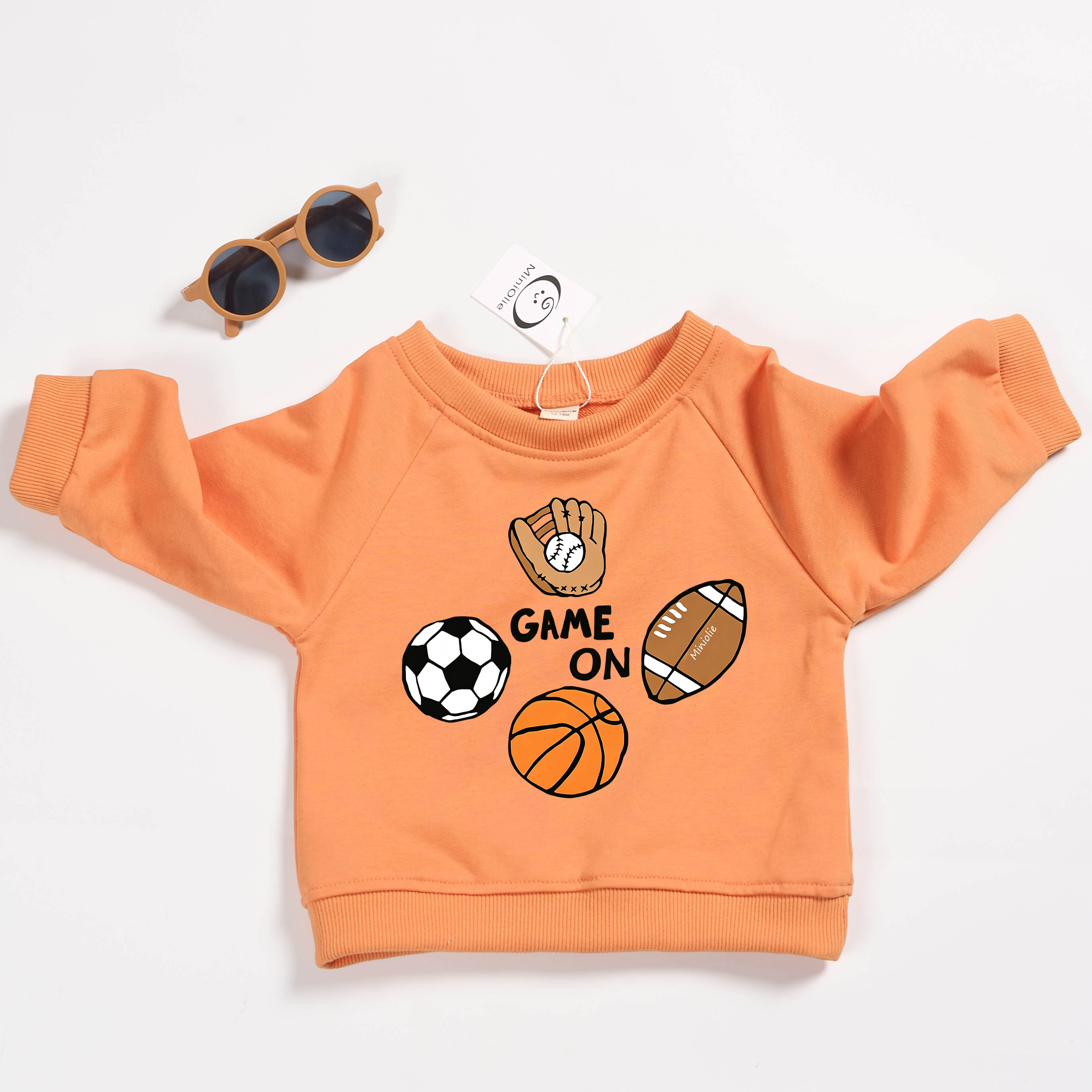 GAME ONベビー幼児用スポーツプリント オレンジスウェットシャツ - オレンジ - 3～5歳 - image 1