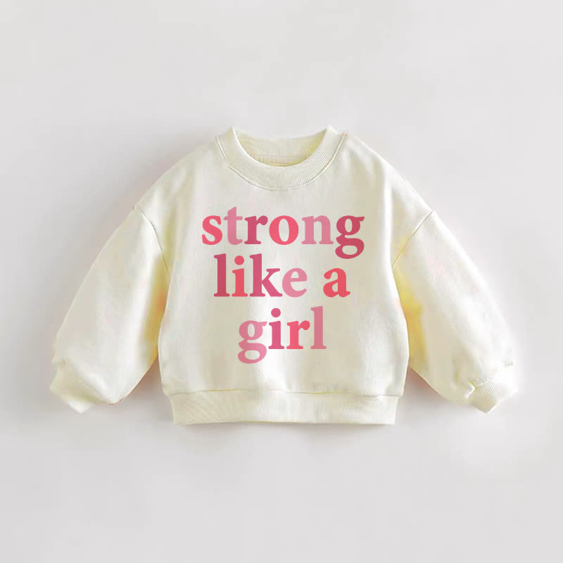 STRONG LIKE A GIRL・幼児用クリームスウェットシャツ - クリーム - 3～5歳 - image 1