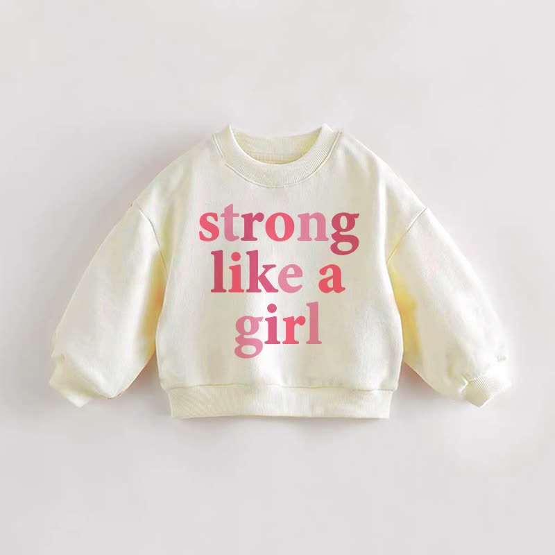 STRONG LIKE A GIRL・幼児用クリームスウェットシャツ - クリーム - 3～5歳 - image 1