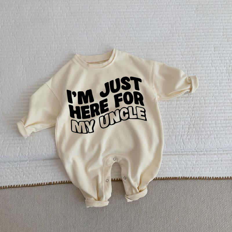 I'M JUST HERE FOR MY UNCLE幼児用ベージュロンパース - ベージュ - 2～3歳 - image 1
