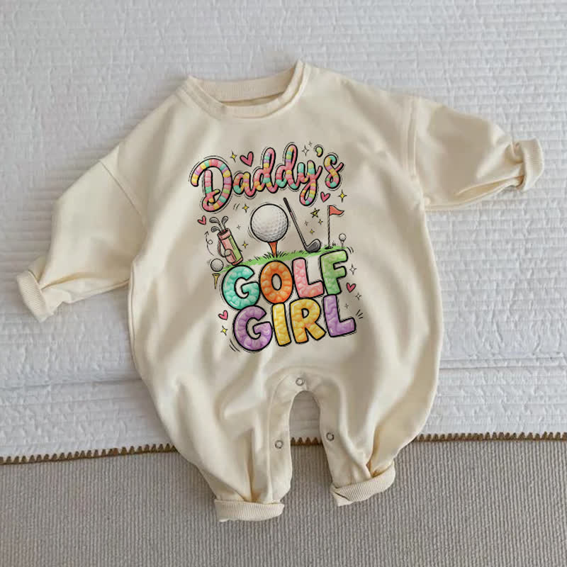 DADDY'S GOLF GIRL幼児用ベージュロンパース - ベージュ - 2～3歳 - image 1
