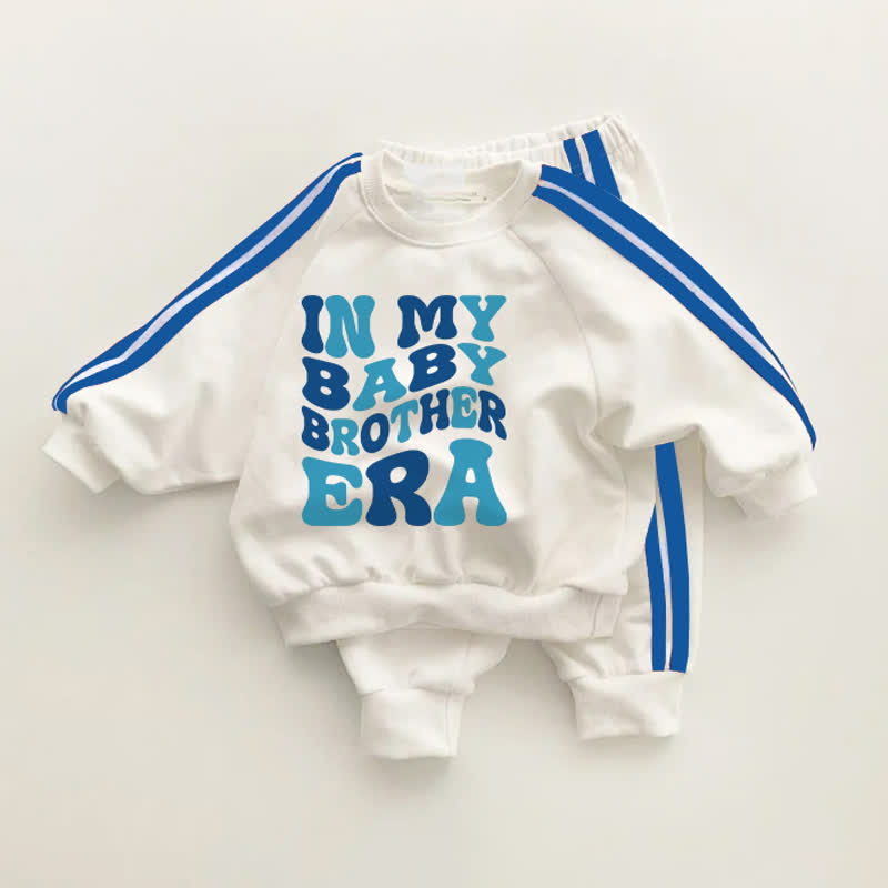 IN MY BABY BROTHER ERAベビーブルーストライプ ツーピースセット - ホワイト＆ブルー - 3～5歳 - image 1
