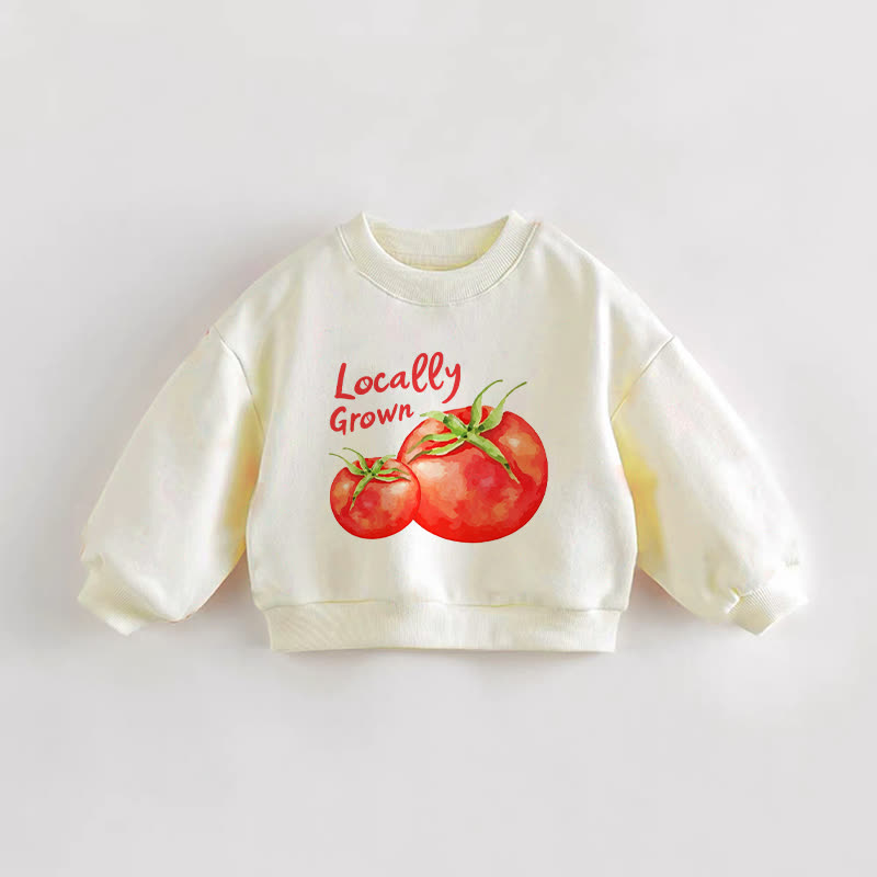 LOCALLY GROWNのトマトクリーム色のベビー幼児用スウェットシャツ - クリーム - 3～5歳 - image 1