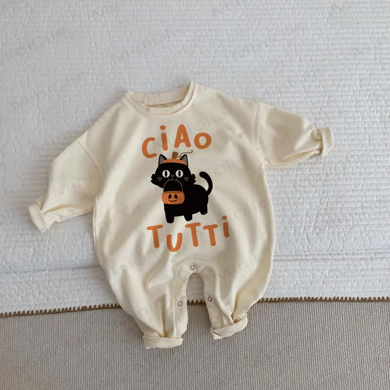 CIAO TUTTIベビー 幼児 ハロウィン 猫 ベージュ ロンパース - ベージュ - 2～3歳 - image 1