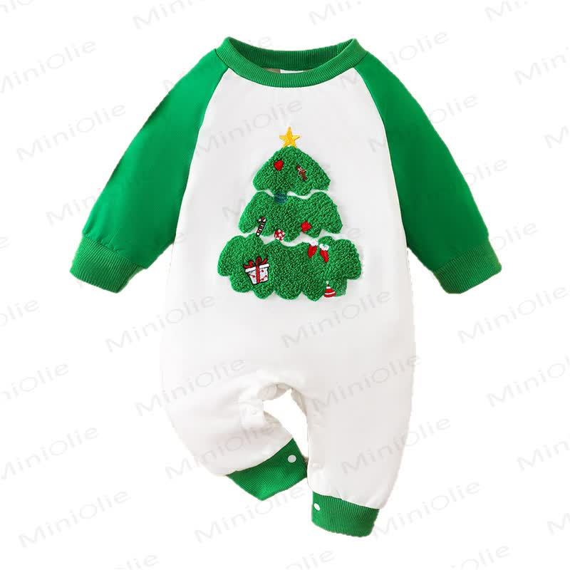 ベビー用クリスマスツリー柄長袖ロンパース - image 7