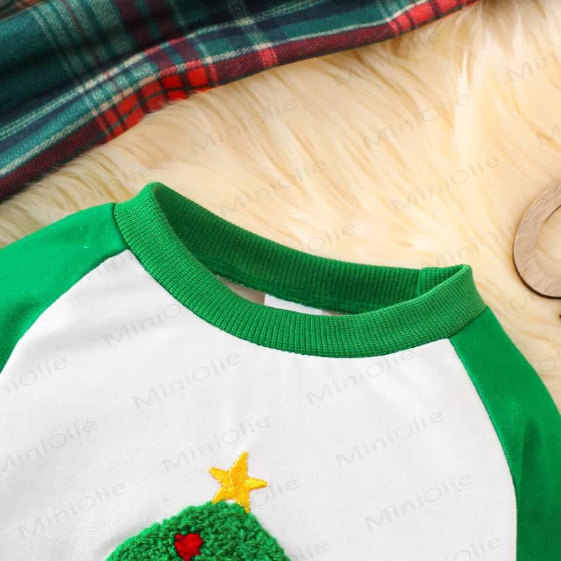 ベビー用クリスマスツリー柄長袖ロンパース - image 3