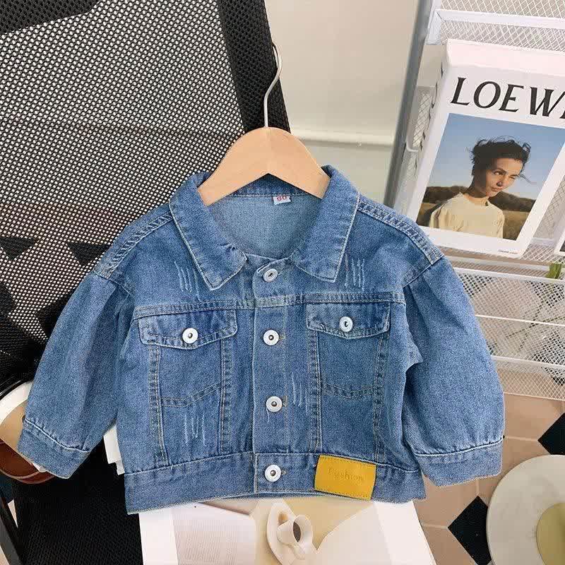 幼児用女の子向け小花柄Dressとデニムジャケットのツーピースセット - image 3