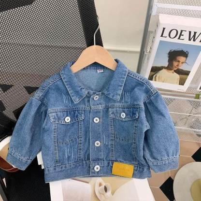 幼児用女の子向け小花柄Dressとデニムジャケットのツーピースセット - image 3