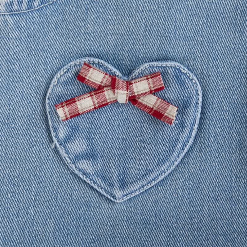 ベビーハートポケット付きデニムジャンパーDressまたはベージュトップス - image 5