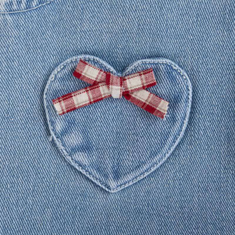ベビーハートポケット付きデニムジャンパーDressまたはベージュトップス - image 5