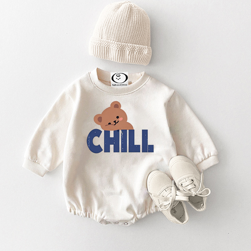 CHILLベビーベアプリント ホワイトボディスーツ - 白 - 18～24ヶ月 - image 1