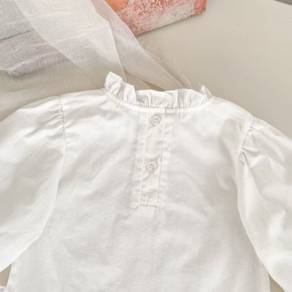 ベビーガール用ホワイトトップスとギンガムチェックのジャンパーDressのツーピースセット - image 13