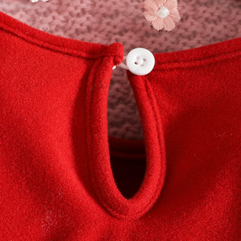 ベビー用レッドフリルリボンロンパース（ヘッドバンド付き） - image 4
