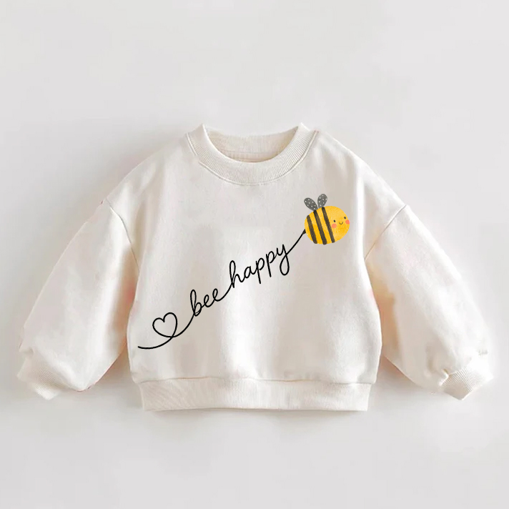 BEE HAPPYベビー幼児用クリームスウェットシャツ - クリーム - 3～5歳 - image 1