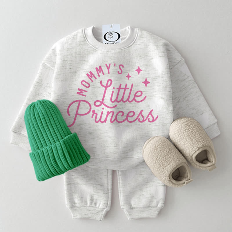 MOMMY'S LITTLEPRINCESSベビーライトグレースウェットシャツ 2点セット - ライトグレー - 2～3歳 - image 1