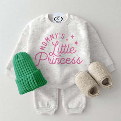 MOMMY'S LITTLEPRINCESSベビーライトグレースウェットシャツ 2点セット - ライトグレー - 2～3歳 - image 1