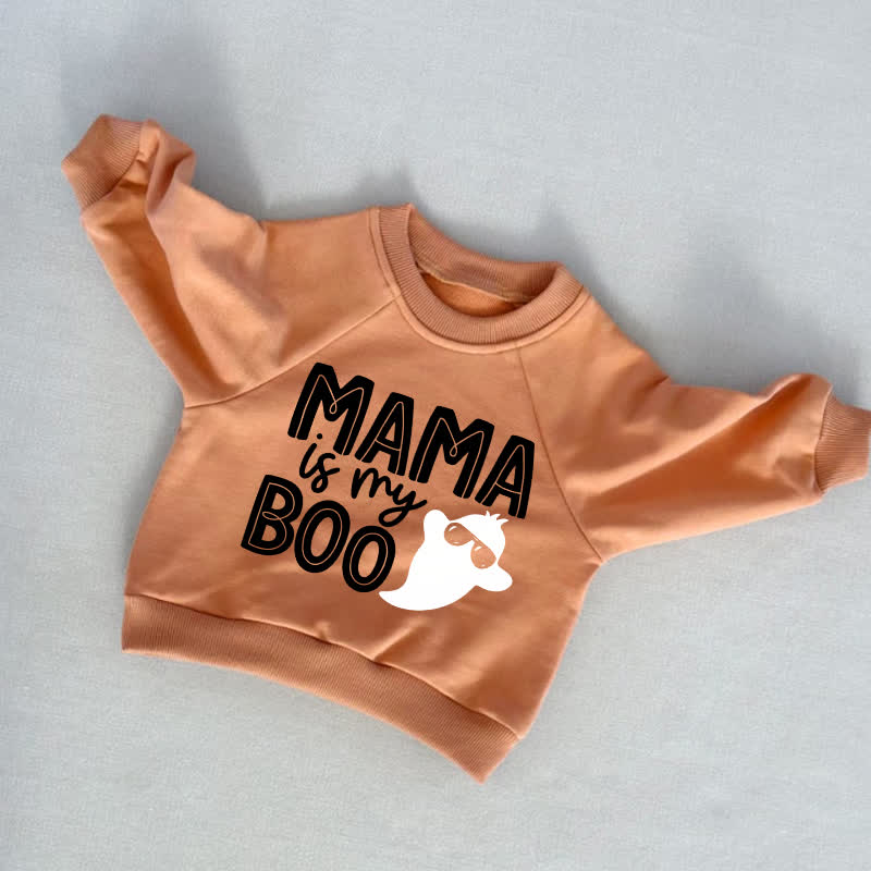 MAMA IS MY BOO幼児用オレンジスウェットシャツ - オレンジ - 3～5歳 - image 1