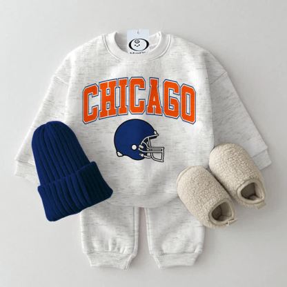 CHICAGOベビーフットボール スウェットシャツ 2点セット - ライトグレー - 2～3歳 - image 3