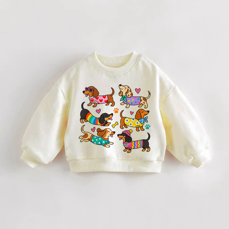 ベビー・幼児用ダックスフンド柄クリームスウェットシャツ - クリーム - 3～5歳 - image 1