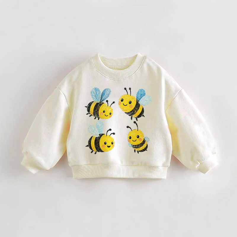 ベビー・幼児用 ミツバチ柄クリームスウェットシャツ - クリーム - 3～5歳 - image 1