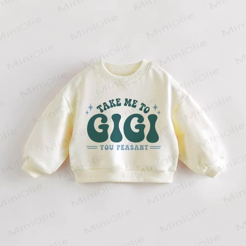 TAKE ME TO GIGI YOU PEASANT幼児用スウェットシャツ - クリーム - 3～5歳 - image 1