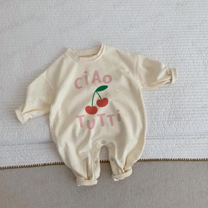 CIAO TUTTIベビー幼児用チェリーベージュロンパース - ベージュ - 2～3歳 - image 1