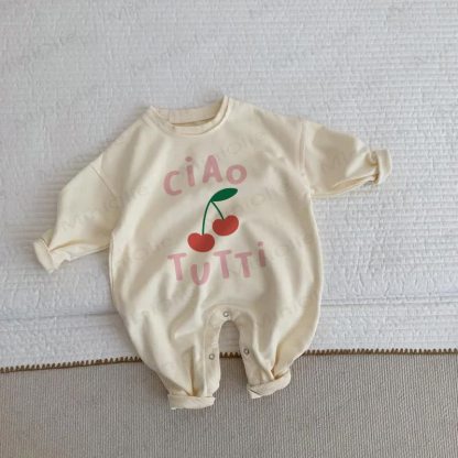 CIAO TUTTIベビー幼児用チェリーベージュロンパース - ベージュ - 2～3歳 - image 1