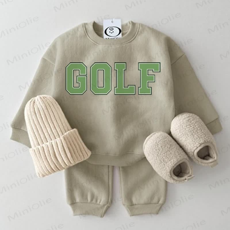 GOLFベビー グレーグリーン スウェットシャツ 2点セット - グレーグリーン - 2～3歳 - image 1