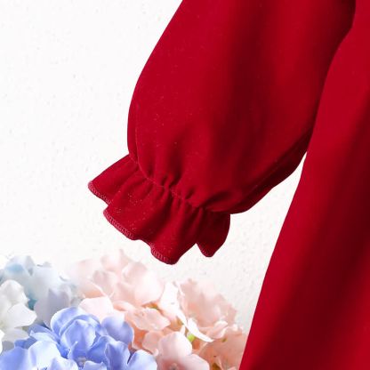 ベビー・幼児用女の子用赤いリボン刺繍Dress - image 5