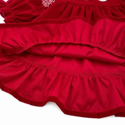 ベビー・幼児用 女の子用 赤いベルベット レース襟 クリスマスDress - image 7
