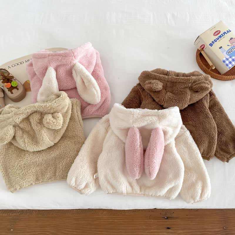 ベビー・幼児用女の子向けうさぎ耳シェルパジップジャケット - image 5