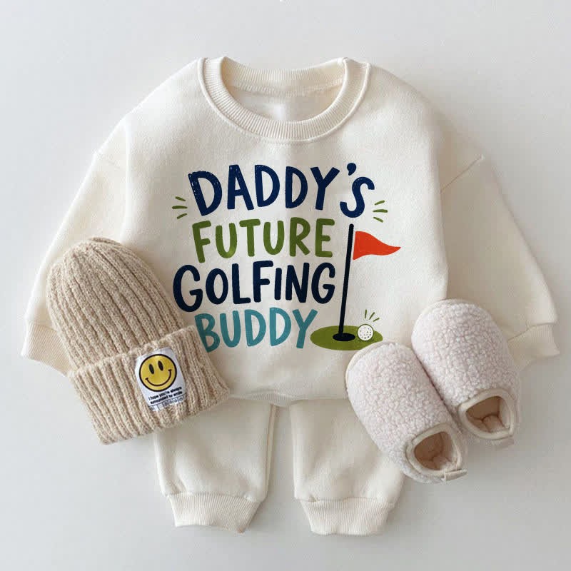 DADDY'S FUTURE GOLFING BUDDYホワイトスウェットシャツ2点セット - 白 - 2～3歳 - image 1