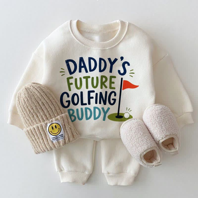 DADDY'S FUTURE GOLFING BUDDYホワイトスウェットシャツ2点セット - 白 - 2～3歳 - image 1
