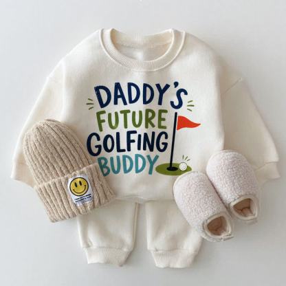 DADDY'S FUTURE GOLFING BUDDYホワイトスウェットシャツ2点セット - 白 - 2～3歳 - image 1