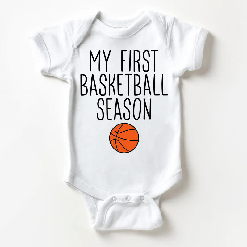MY FIRST BASKETBALL SEASONベビーボディスーツ - 白 - 18～24ヶ月 - image 1