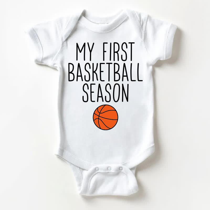 MY FIRST BASKETBALL SEASONベビーボディスーツ - 白 - 18～24ヶ月 - image 1