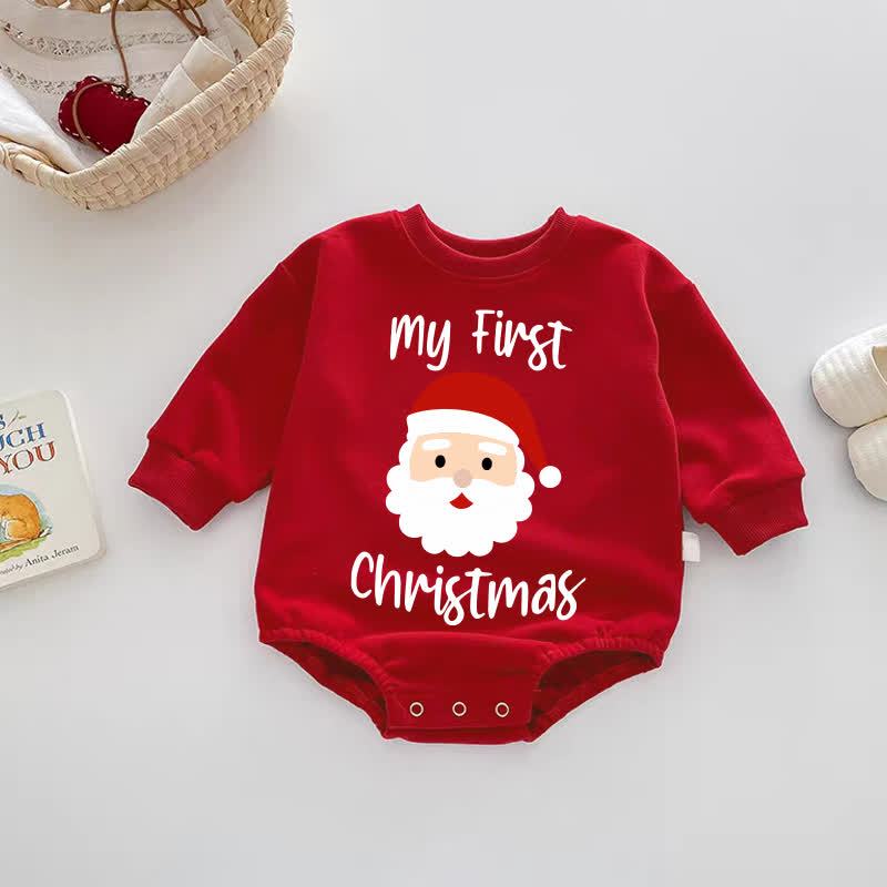 MEのMY FIRST CHRISTMASベビーサンタクロース 赤いボディスーツ - 赤 - 18～24ヶ月 - image 1