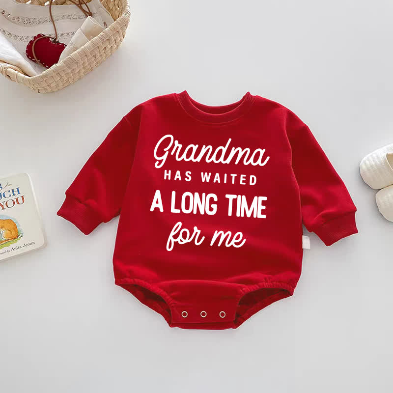 GRANDMA HAS WAITED A LONG TIME FOR MEベビーレッドボディスーツ - 赤 - 18～24ヶ月 - image 1