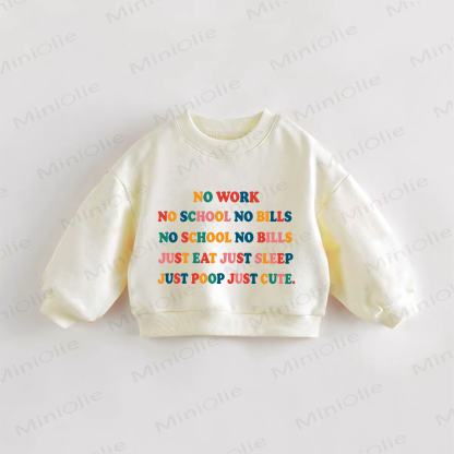 NO WORK NO SCHOOL NO BILLS幼児用スウェットシャツ - クリーム - 3～5歳 - image 1