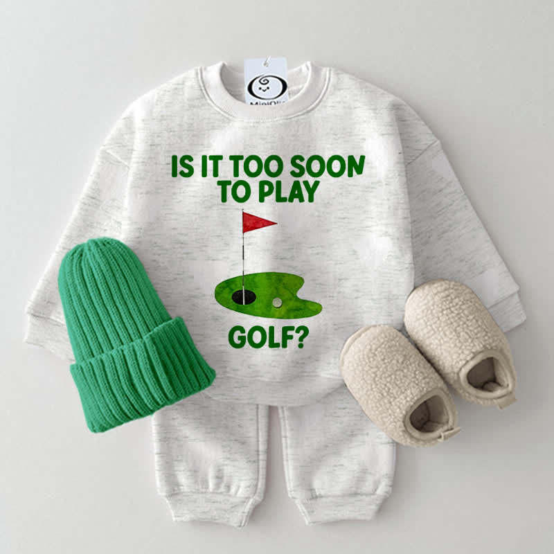 IS IT TOO SOON TO PLAY GOLF?ベビー用ツーピースライトグレーセット - ライトグレー - 2～3歳 - image 1