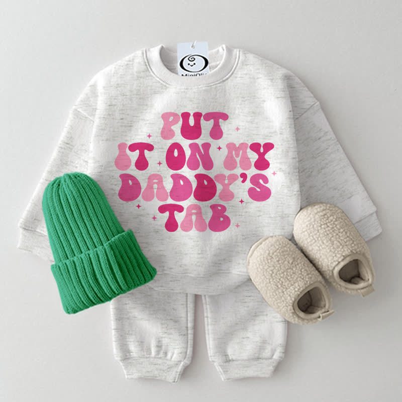 PUT IT ON MY DADDY'S TABツーピース ライトグレーセット - ライトグレー - 2～3歳 - image 1