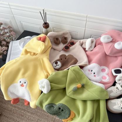 ベビー・幼児用動物ぬいぐるみフード付きフリースジャケット - image 1