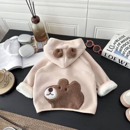 ベビー・幼児用動物ぬいぐるみフード付きフリースジャケット - 茶色 - 6～7歳 - image 5