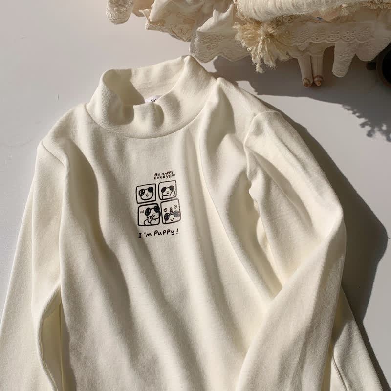 幼児用カジュアルモックネック長袖Tシャツ - 白 - 10-11歳 - image 2