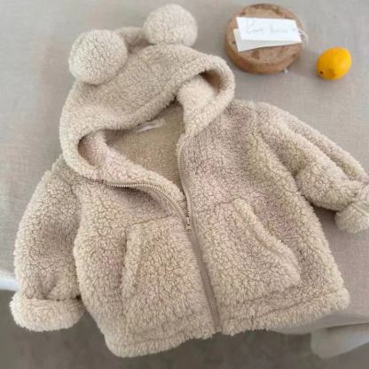 ベビー・幼児用 クマ耳シェルパジップジャケット - ベージュ - 4～5歳 - image 2